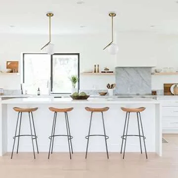 CLAXY Modern Pendant Lights Gold Pendant Light Fixutre with Milk Glass Globe Shade Kitchen Pendant Lighting Over Island