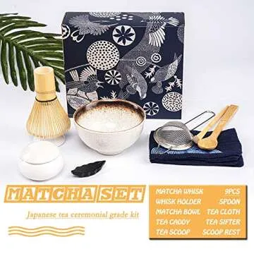 Matcha Set, Bamboo Matcha Whisk for Tea Authentic Matcha Kit for Matcha Tea, Traditional Matcha Whis...