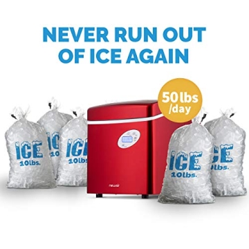 NewAir Red Portable Ice Maker 50 lb Daily Capacity