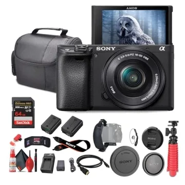 Sony a6400 Mirrorless Camera Bundle - 4K Video, 16-50mm Lens, Tripod & More