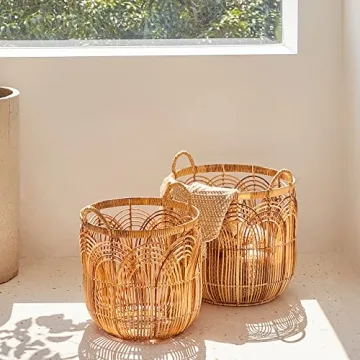 LA JOLIE MUSE Wicker Basket Set Stylish Home Decor
