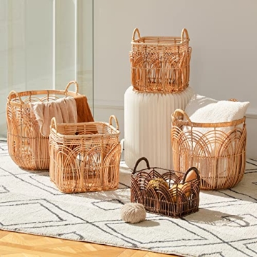 LA JOLIE MUSE Wicker Basket Set Stylish Home Decor