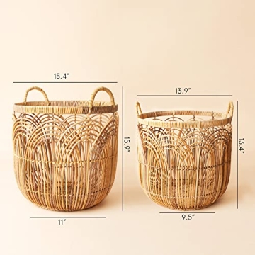 LA JOLIE MUSE Wicker Basket Set Stylish Home Decor
