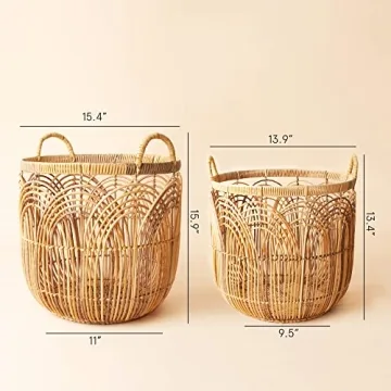 LA JOLIE MUSE Wicker Basket Set Stylish Home Decor