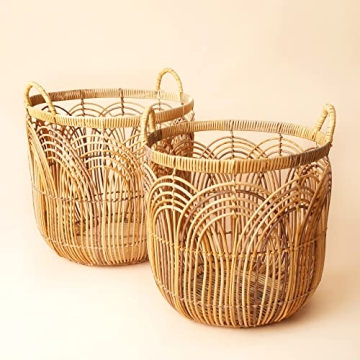 LA JOLIE MUSE Wicker Basket Set Stylish Home Decor