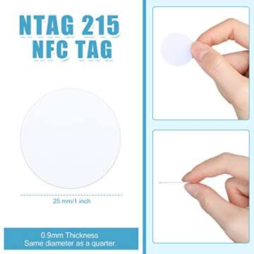 Hicarer NFC 215 Cards, NTAG215 NFC Round 215 Card Tags (30 Pieces)