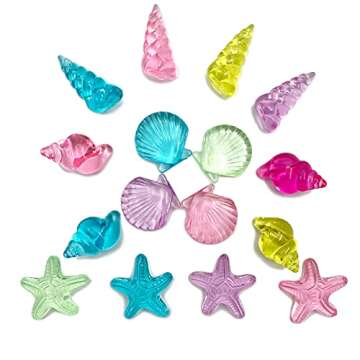 LYFJXX Acrylic Seashells for Beach Theme Crafts and Decor