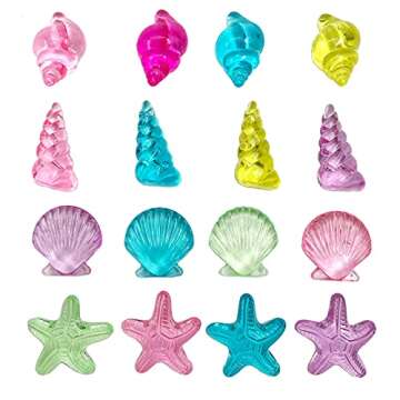 LYFJXX Acrylic Seashells for Beach Theme Crafts and Decor