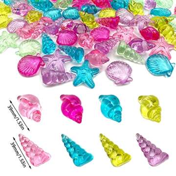 LYFJXX Acrylic Seashells for Beach Theme Crafts and Decor