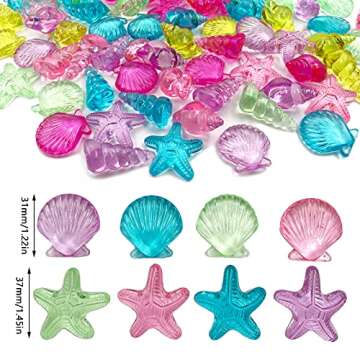 LYFJXX Acrylic Seashells for Beach Theme Crafts and Decor