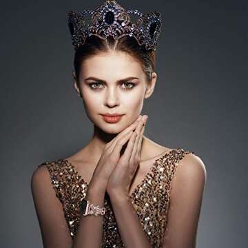 Secbolt Band Compatible with Apple Watch Band 42mm 44mm 45mm iWatch SE Series 9/8/7/6/5/4/3/2/1, Top Grain Leather with Bling Crystal Diamonds Wristband Strap Accessories Women, Pink Large