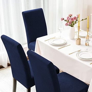Aertiavty Navy Blue Chair Covers for Dining Room Set of 4