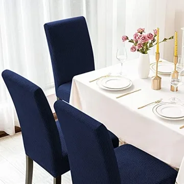 Aertiavty Navy Blue Chair Covers for Dining Room Set of 4