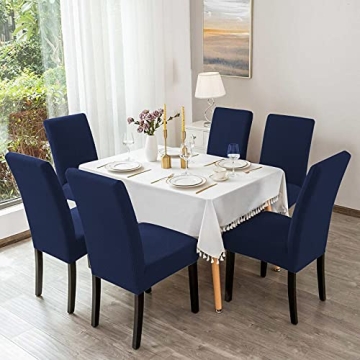 Aertiavty Navy Blue Chair Covers for Dining Room Set of 4