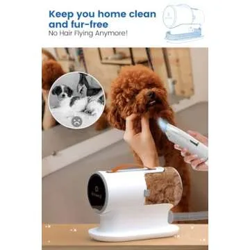 AIRROBO Dog Grooming Vacuum, 12000Pa Powerful Dog Vacuum for Shedding Grooming, Low Noise Dog Hair Vacuum, Pet Grooming Vacuum for Dogs and Cats, 2L Large Dust Cup, 5 Grooming Tools