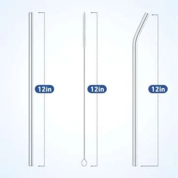 Stylish Glass Straws for 40oz Stanley Tumblers - 8 Pack