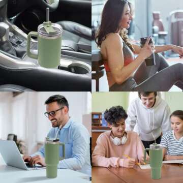 Stylish Glass Straws for 40oz Stanley Tumblers - 8 Pack