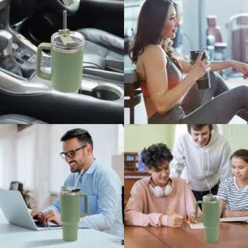 Stylish Glass Straws for 40oz Stanley Tumblers - 8 Pack