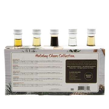 Monin - 5 Flavor Holiday Cheer Collection: Macadamia Nut, Peppermint, Dark Chocolate, Toasted Marshm...