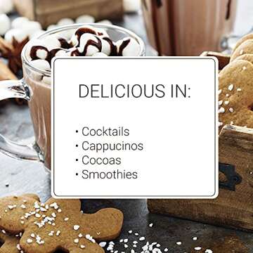 Monin - 5 Flavor Holiday Cheer Collection: Macadamia Nut, Peppermint, Dark Chocolate, Toasted Marshmallow, & Gingerbread, Natural Flavors for All Drinks, Gluten-Free (1.69 oz per bottle)