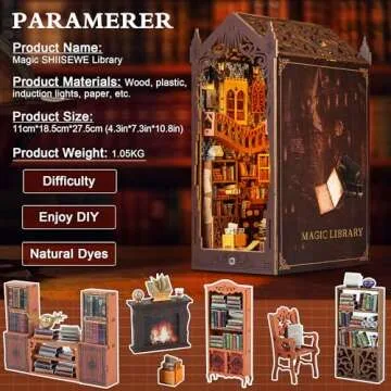SHIISEWE Book Nook Kit – DIY Magic Library Decor