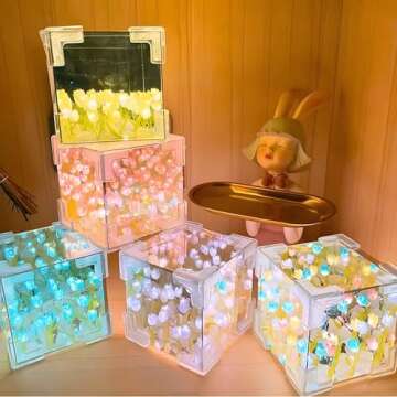 Atlodas DIY Tulip Cube Mirror Lamp | Creative Gift for All