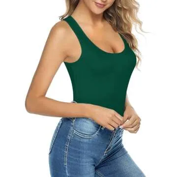 MANGOPOP Women's Tank Top Bodysuit - Sexy & Elegant