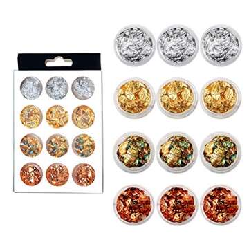 Hollow Resin Tray Molds, Silicone Geode Agate Tray Mold Including 1 Geode Platter Mold, 2 Metal Handles, 12 Boxes Gold Foil Flakes, Epoxy Resin Casting Molds for Making Faux Agate Tray, Serving Board