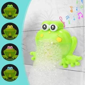 HengGL Light Up Baby Bath Bubble Toys,Tub Big Frog Automatic Bubble Maker Blower Toys with 24 Music Baby Fun Shower Toys, for Boys, Girls（New 2024）