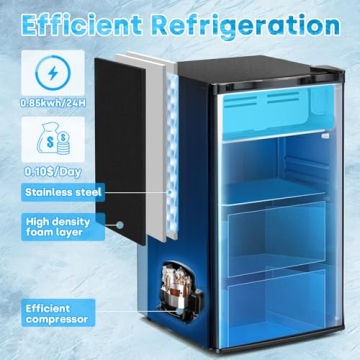 Stopsad Mini Fridge - Compact with Freezer and Low Noise