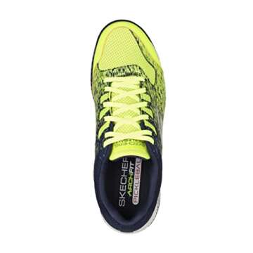 Skechers Men's Viper Court-Athletic Indoor Outdoor Pickleball Shoes with Arch Fit Support Sneaker, Yellow/Navy, 11