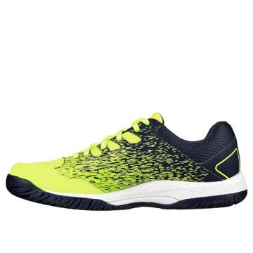 Skechers Men's Viper Court-Athletic Indoor Outdoor Pickleball Shoes with Arch Fit Support Sneaker, Yellow/Navy, 11