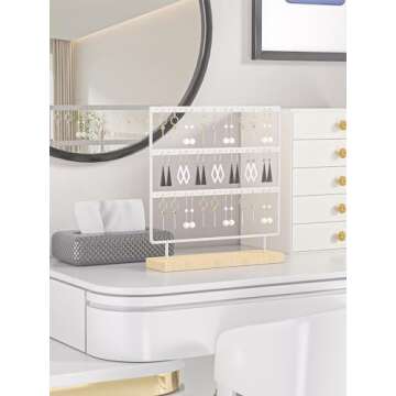 Ausalivan Earring Holder Organizer,Pierced Large Earrings Display Stand For Selling,Small Stud Earri...