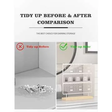 Ausalivan Earring Holder Organizer,Pierced Large Earrings Display Stand For Selling,Small Stud Earring Organizer Rack,Hoop Earring Storage Hanger Tree (White, 3 tier)