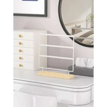 Ausalivan Earring Holder Organizer,Pierced Large Earrings Display Stand For Selling,Small Stud Earring Organizer Rack,Hoop Earring Storage Hanger Tree (White, 3 tier)