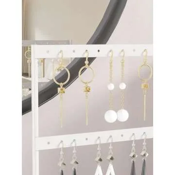 Ausalivan Earring Holder Organizer,Pierced Large Earrings Display Stand For Selling,Small Stud Earring Organizer Rack,Hoop Earring Storage Hanger Tree (White, 3 tier)