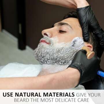 Bassion Shaving Brush for Men, Wet Shave Using Cream & Soap, Wood Handle Hair Salon Brush for Safety Shaving Razor, Straight Razor, Father's Day for Dad Boyfriend (Brown)