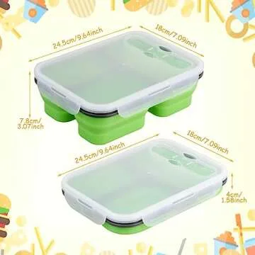 Collapsible Silicone Bento Lunch Box - Eco Friendly & Versatile
