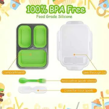 Collapsible Silicone Bento Lunch Box - Eco Friendly & Versatile