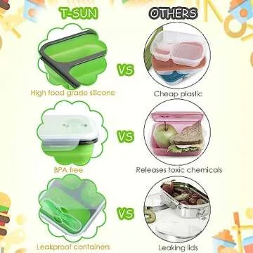Collapsible Silicone Bento Lunch Box - Eco Friendly & Versatile