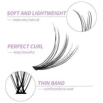 Cluster Lashes 9-12mm Mixed Tray for DIY Eyelash Extensions