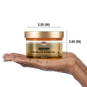 African Pride Black Castor Miracle Extra Hold Gel 8oz - Perfect for Neat Braids