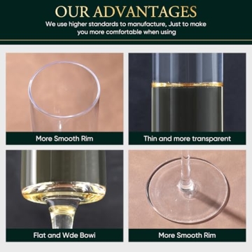 Elegant JYB&XY Champagne Flutes Set of 6 Hand Blown Glasses