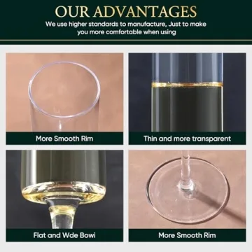 Elegant JYB&XY Champagne Flutes Set of 6 Hand Blown Glasses