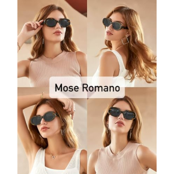 Mose Romano Retro Oval Sunglasses - Stylish Unisex Polarized Frames