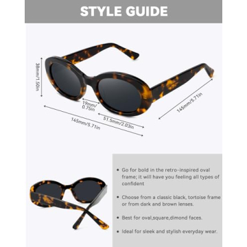 Mose Romano Retro Oval Sunglasses - Stylish Unisex Polarized Frames