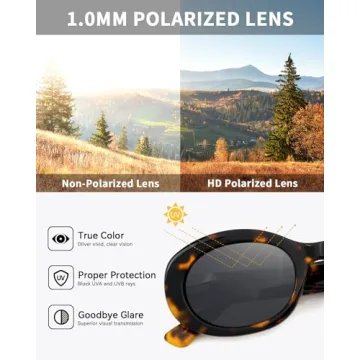 Mose Romano Retro Oval Sunglasses - Stylish Unisex Polarized Frames