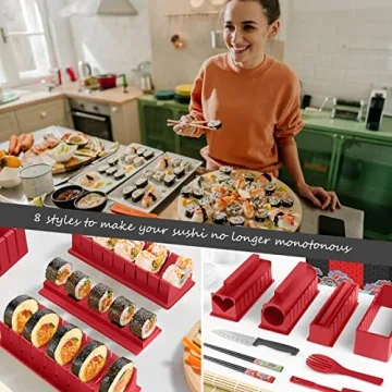 HI NINGER Deluxe Sushi Making Kit 12PCS Complete Sushi Maker