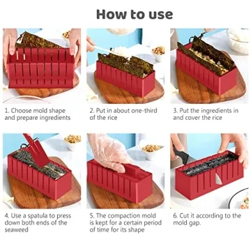 HI NINGER Deluxe Sushi Making Kit 12PCS Complete Sushi Maker