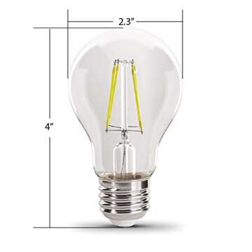 Feit Electric - A19/TPK/LED 25W Equivalent Pink Filament Dimmable Clear Glass Colored LED Light Bulb